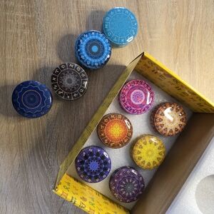 Colorful Mandala Pattern Candles Set